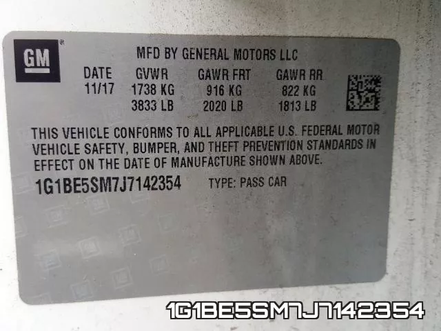 1G1BE5SM7J7142354 фото 2