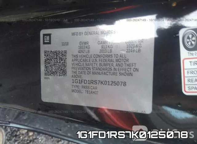1G1FD1RS7K0125078 фото 9
