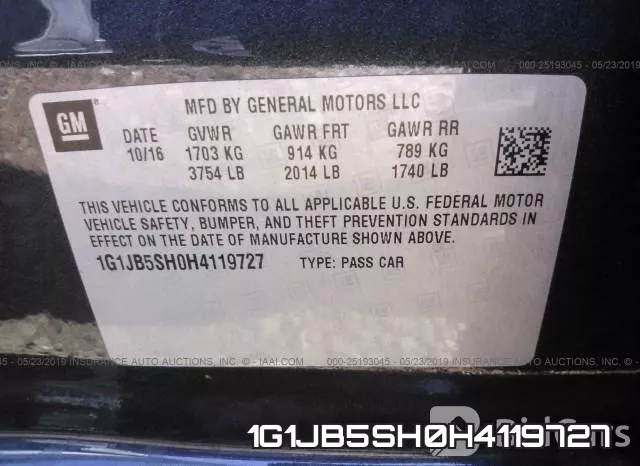 1G1JB5SH0H4119727 фото 10