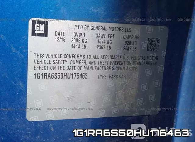 1G1RA6S50HU176463 фото 10