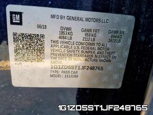 1G1ZD5ST1JF248765 фото 2