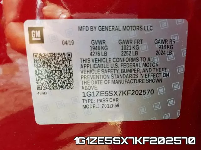 1G1ZE5SX7KF202570 фото 2