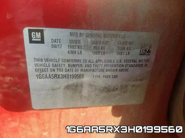 1G6AA5RX3H0199560 фото 2