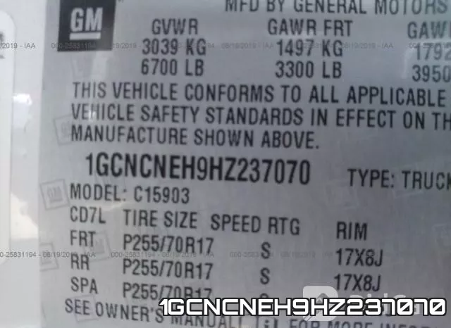 1GCNCNEH9HZ237070 фото 10