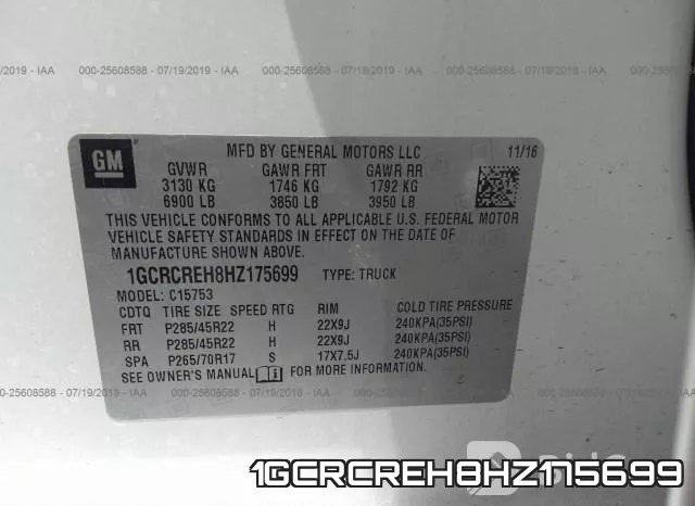 1GCRCREH8HZ175699 фото 10