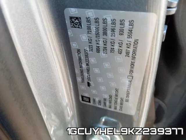 1GCUYHEL9KZ239377 фото 2