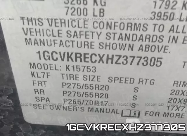 1GCVKRECXHZ377305 фото 10