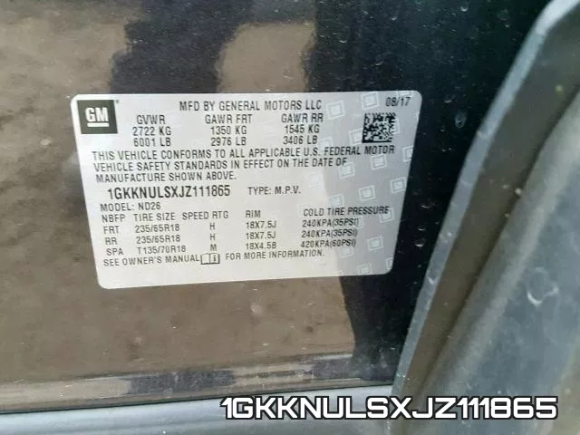 1GKKNULSXJZ111865 фото 2