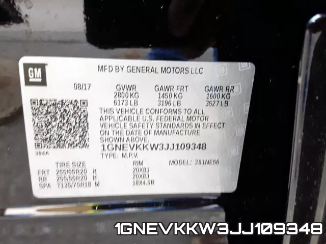 1GNEVKKW3JJ109348 фото 2