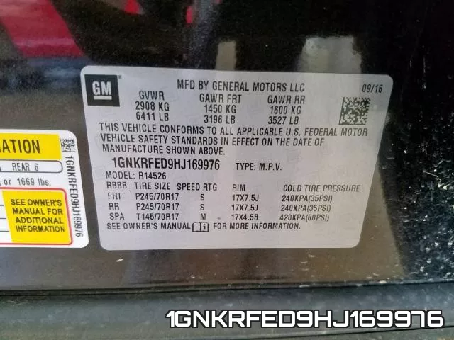 1GNKRFED9HJ169976 фото 2