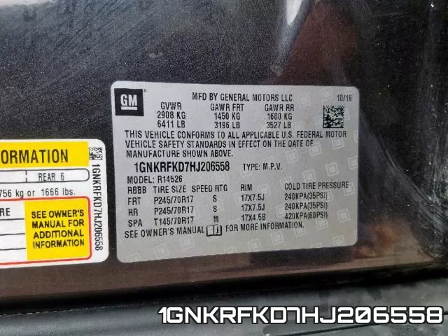 1GNKRFKD7HJ206558 фото 2