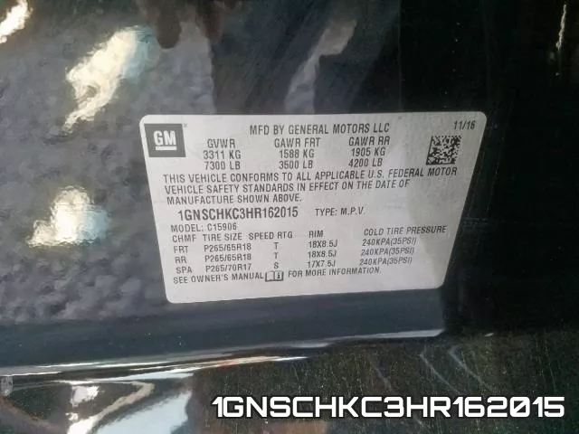 1GNSCHKC3HR162015 фото 2