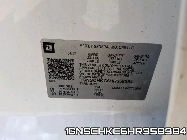 1GNSCHKC6HR358384 фото 2