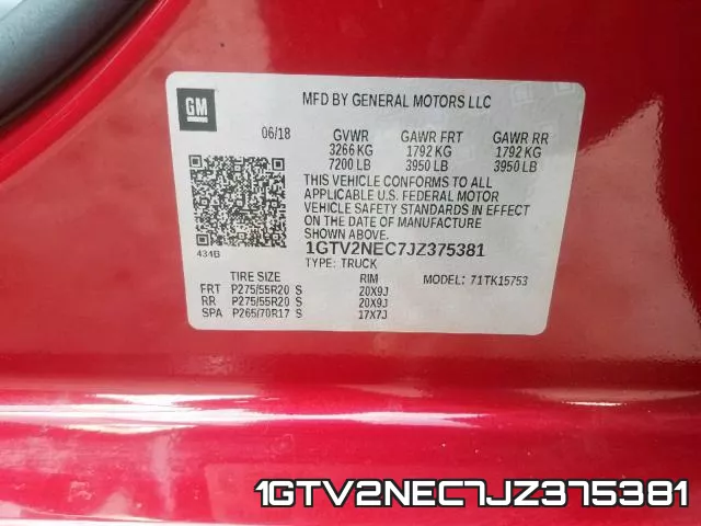 1GTV2NEC7JZ375381 фото 2