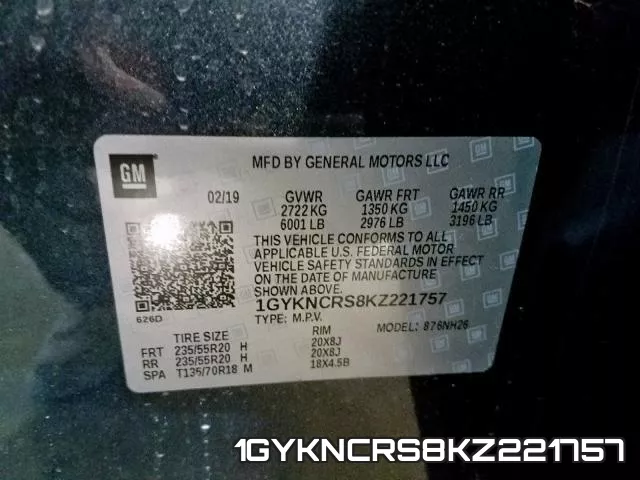 1GYKNCRS8KZ221757 фото 2