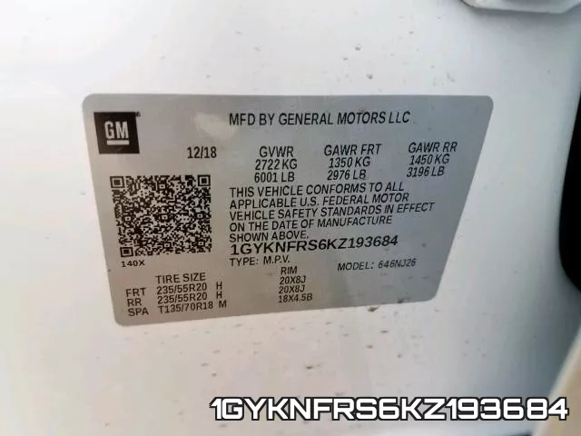 1GYKNFRS6KZ193684 фото 2
