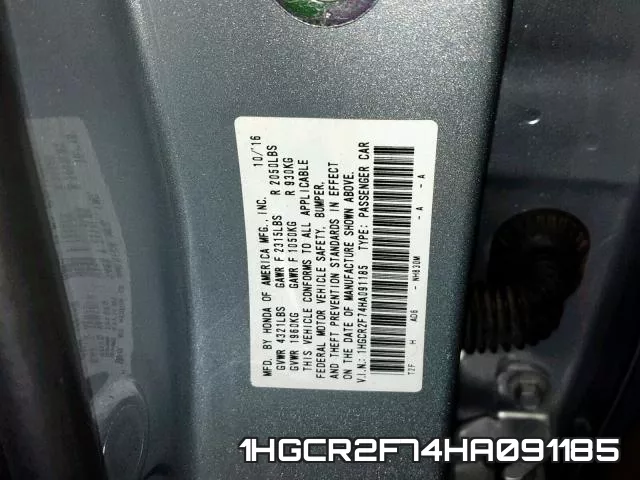 1HGCR2F74HA091185 фото 2