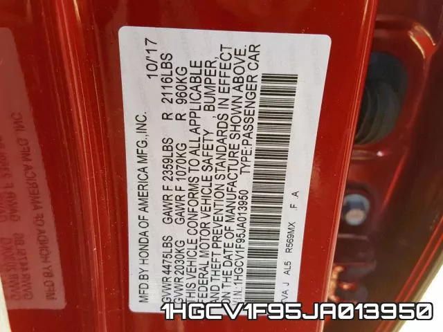 1HGCV1F95JA013950 фото 2