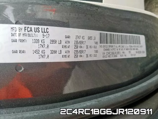 2C4RC1BG6JR120911 фото 2