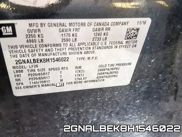 2GNALBEK8H1546022 фото 2