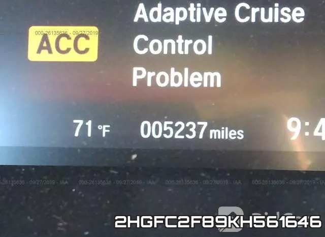 2HGFC2F89KH561646 фото 8