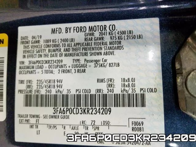 3FA6P0CD3KR234209 фото 2