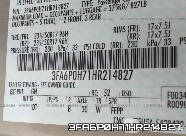 3FA6P0H71HR214827 фото 10