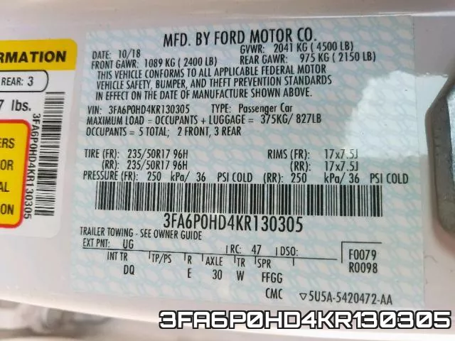 3FA6P0HD4KR130305 фото 2