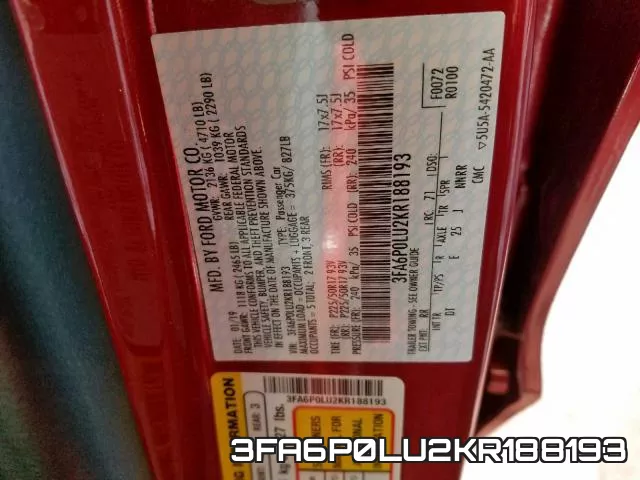 3FA6P0LU2KR188193 фото 2