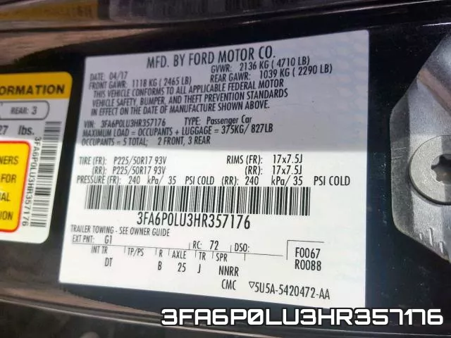 3FA6P0LU3HR357176 фото 2