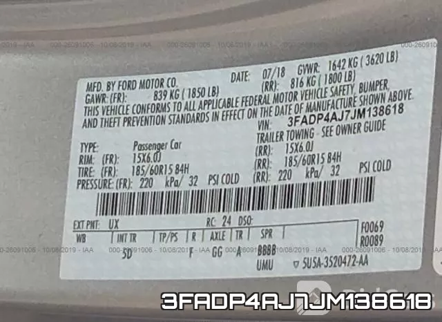 3FADP4AJ7JM138618 фото 10