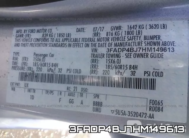 3FADP4BJ7HM149613 фото 10