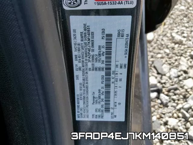 3FADP4EJ7KM140851 фото 2