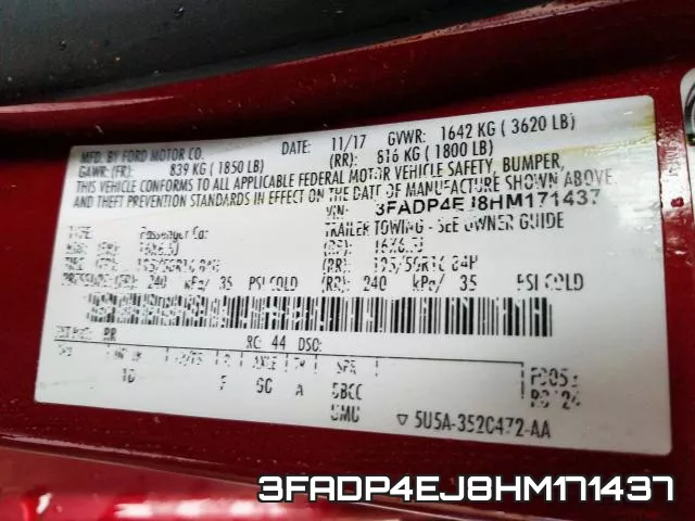3FADP4EJ8HM171437 фото 2