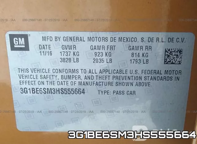 3G1BE6SM3HS555664 фото 10