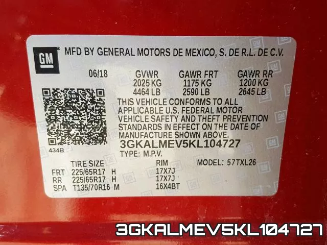 3GKALMEV5KL104727 фото 2