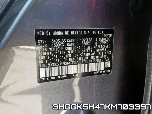 3HGGK5H47KM703397 фото 2