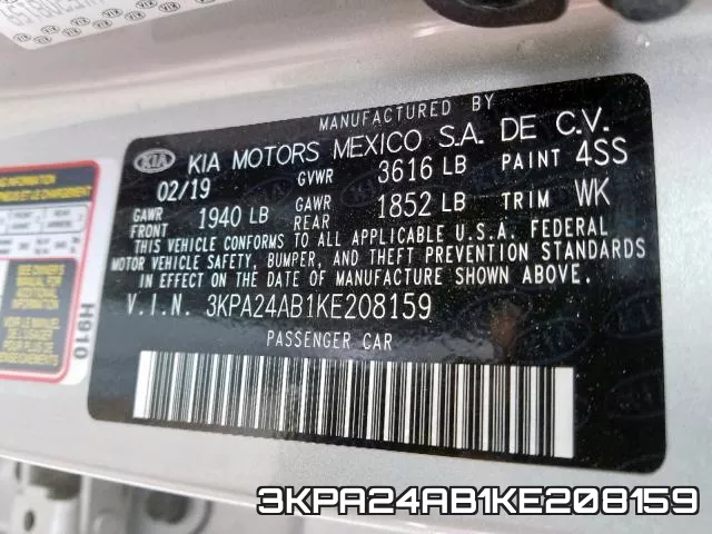3KPA24AB1KE208159 фото 2