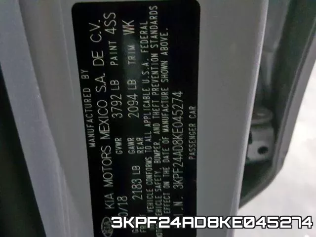 3KPF24AD8KE045274 фото 2