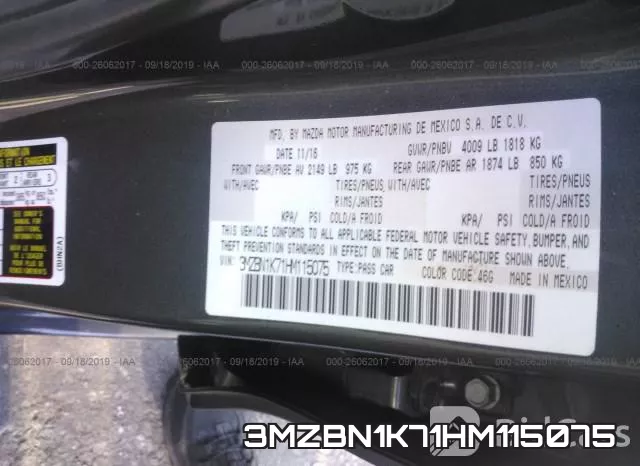 3MZBN1K71HM115075 фото 10