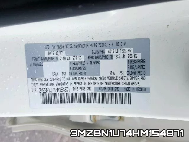 3MZBN1U74HM154871 фото 2