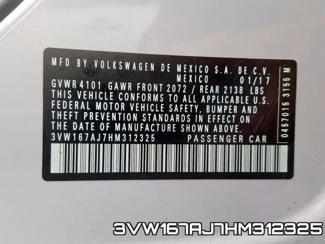 3VW167AJ7HM312325 фото 2