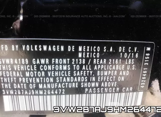 3VW2B7AJ9HM264472 фото 10