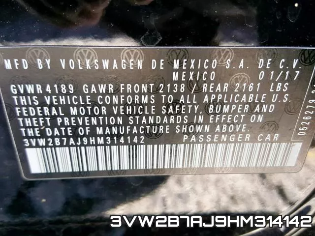 3VW2B7AJ9HM314142 фото 2