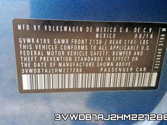 3VWDB7AJ2HM227286 фото 2