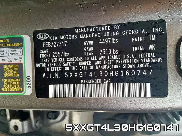 5XXGT4L30HG160747 фото 2