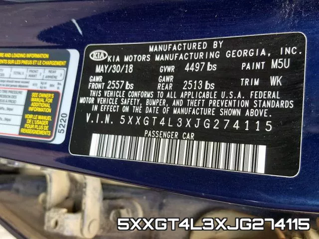 5XXGT4L3XJG274115 фото 2