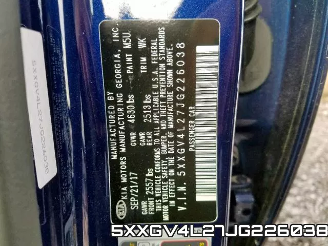5XXGV4L27JG226038 фото 2