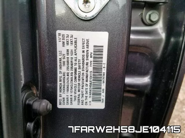 7FARW2H58JE104115 фото 2