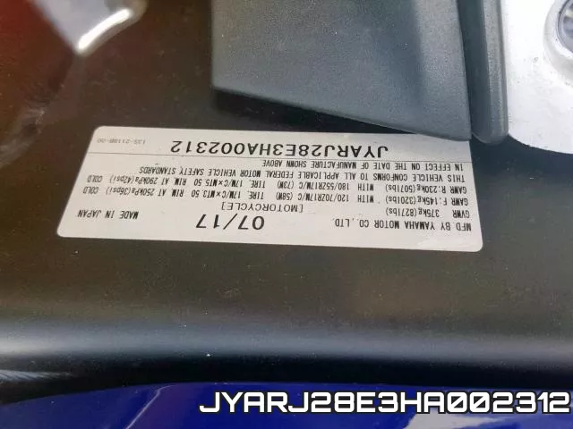 JYARJ28E3HA002312 фото 2